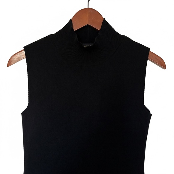 House of Harlow Mock Neck Ribbed Midi Dress Small Black Side Slit Revolve EUC - Picture 2 of 6